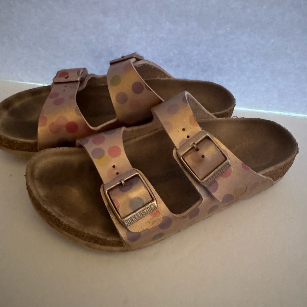 Girls Birkenstock Arizona Sandals Polka Dot gold Multi us 1 EU 32 Sandals